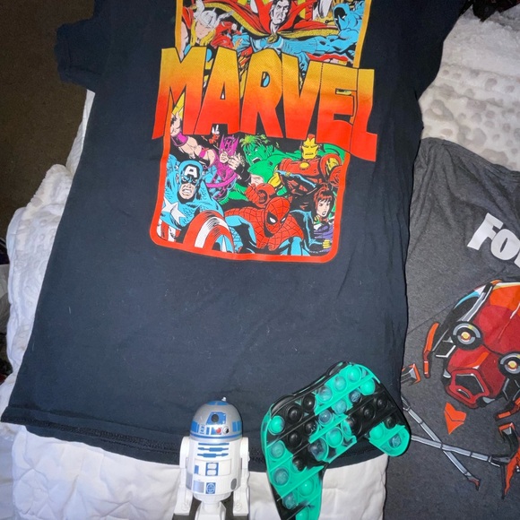 Marvel M*Fortnite *Star Wars XBOX pop-it TEE bundle youth large. Unisex BLACK - Picture 6 of 13